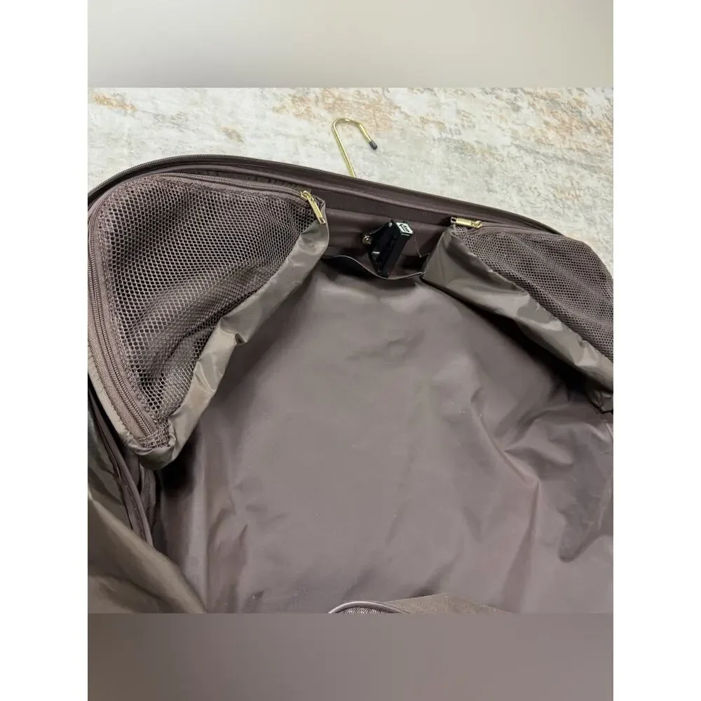 Vintage 1980s Jaguar Brown Garment Bag Suit Carrier Lock 2 Keys